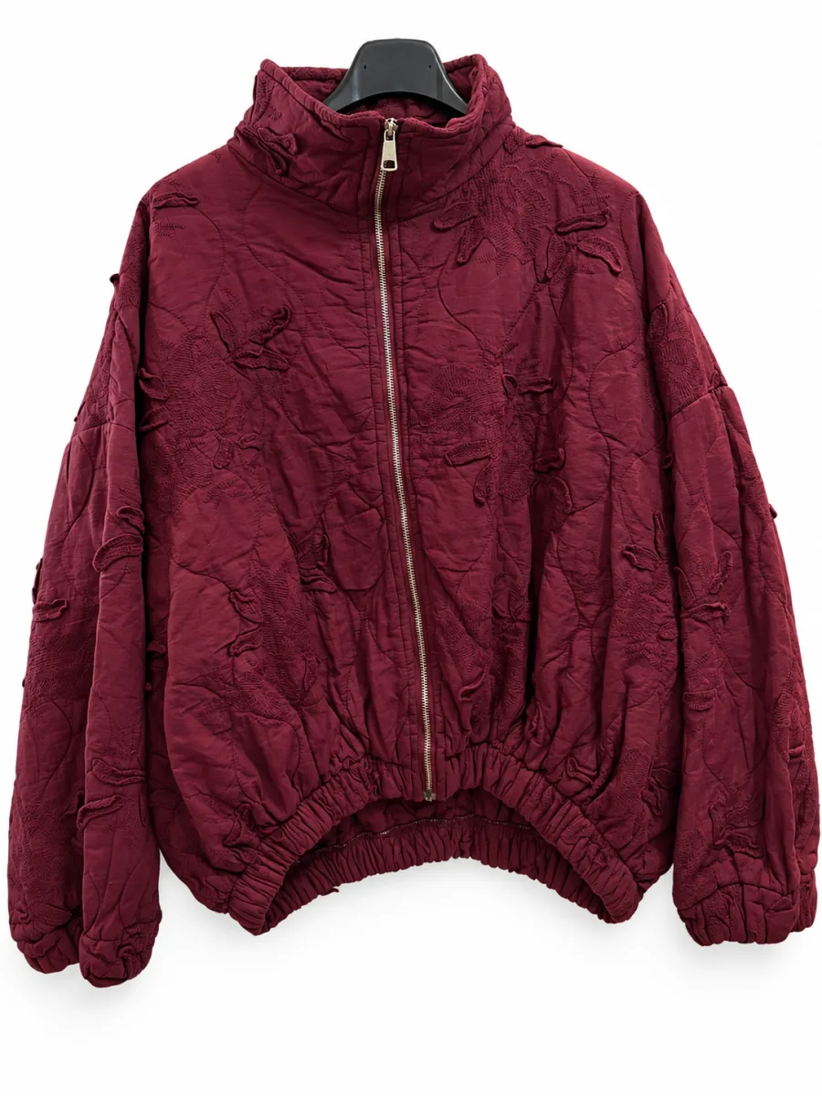 İtalyan Bomber Kadın Ceket Bordo